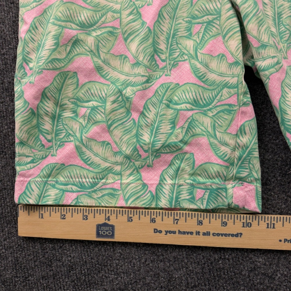 Vineyard Vines Breaker Short Mens 34 Pink Green Palm Leaf Chino Shorts READ - Picture 11 of 15